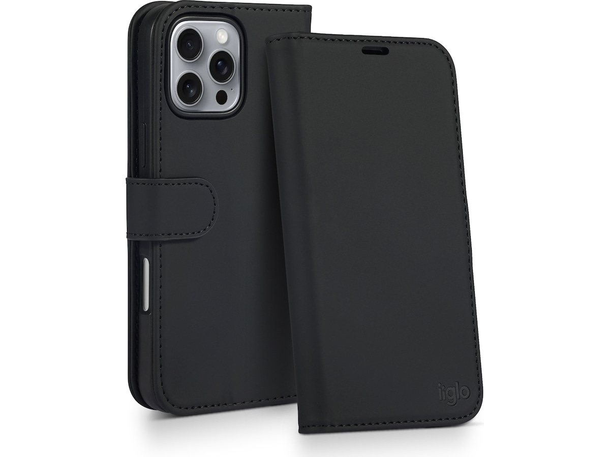 iiglo iPhone 16 Pro Max Plånboksfodral (svart) Skydd