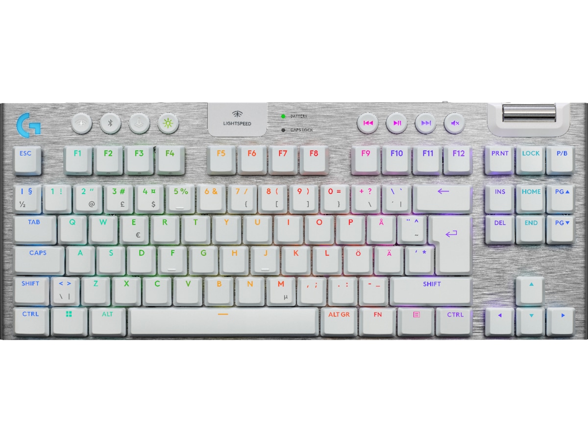 Logitech G915 X Lightspeed TKL Trådlös Gamingtangentbord (vit) Gamingtangentbord