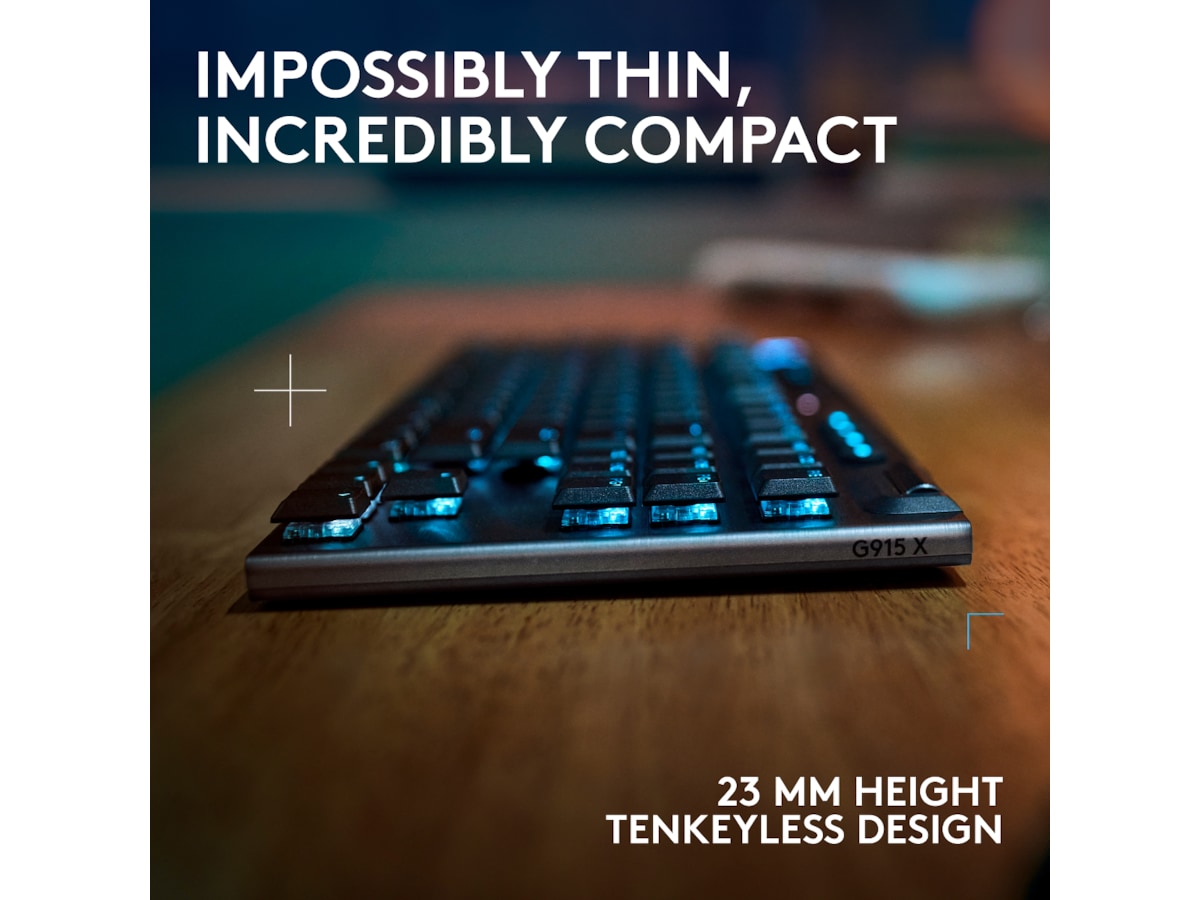 Logitech G915 X Lightspeed TKL Trådlös Gamingtangentbord (svart) Gamingtangentbord