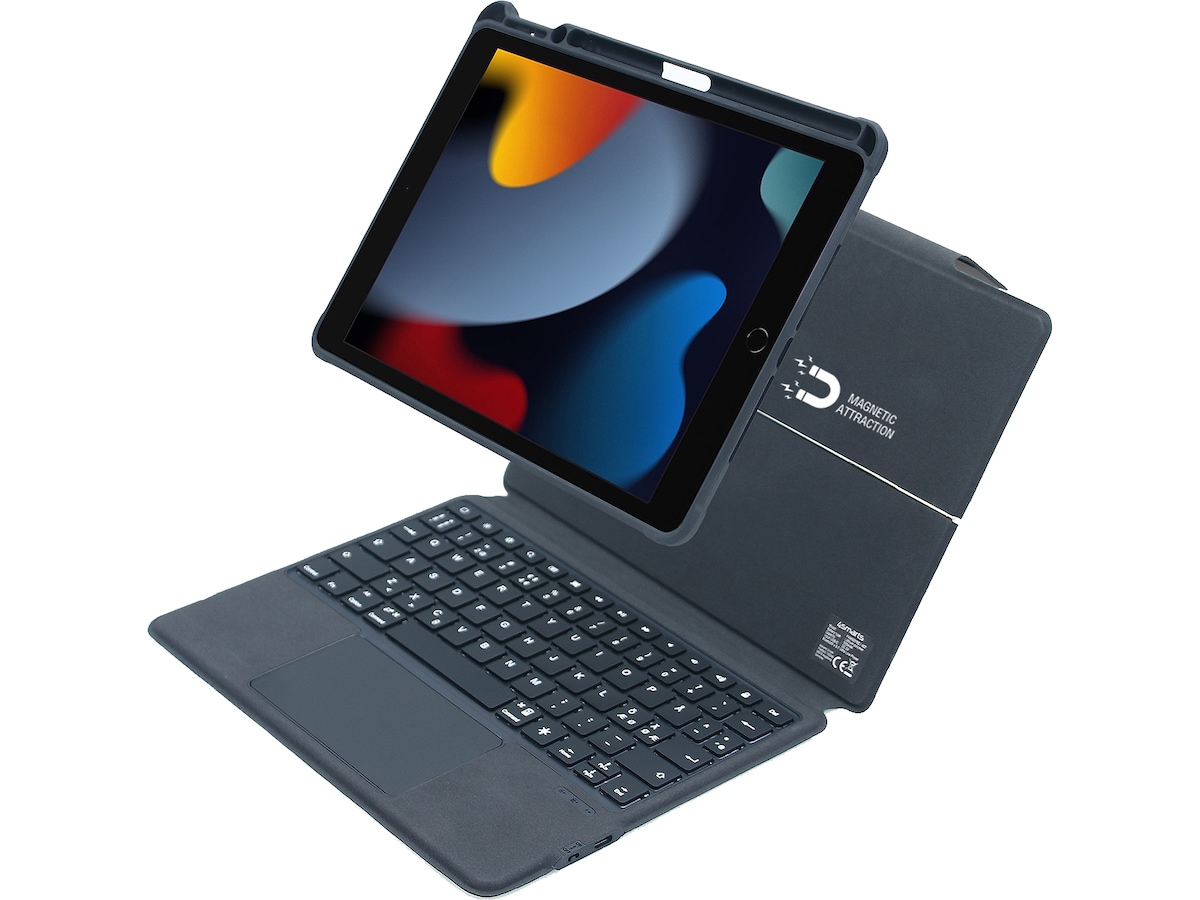 4smarts iPad Pro 13" 2-i-1 Tangentbordfodral (grå) Tangentbord och pennor