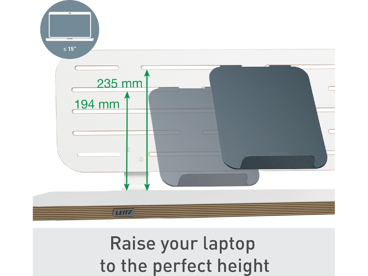 Leitz Ergo Förvaringstavla för skrivbord med laptophållare, 80x25 cm Monteringstavlor