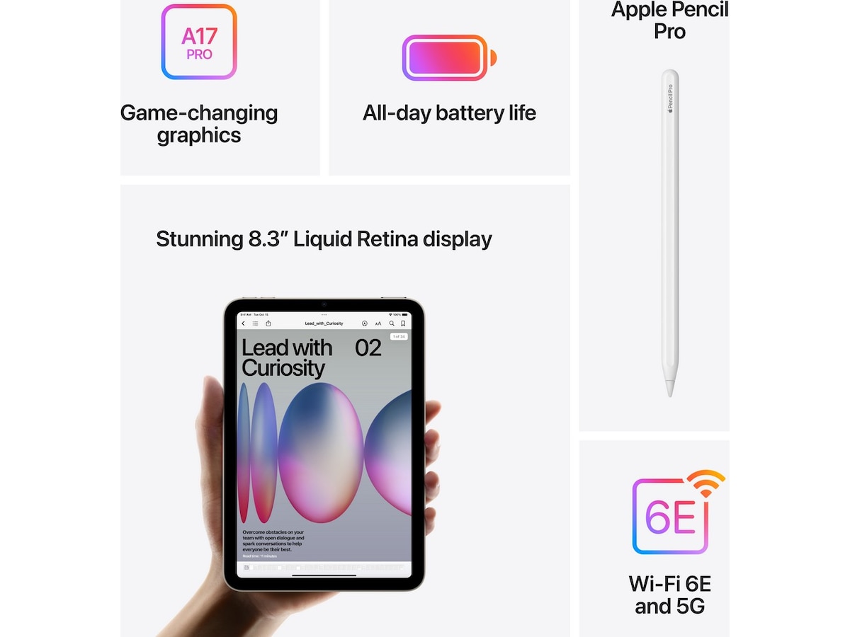iPad mini (2024) 512GB 5G (lila) Surfplattor