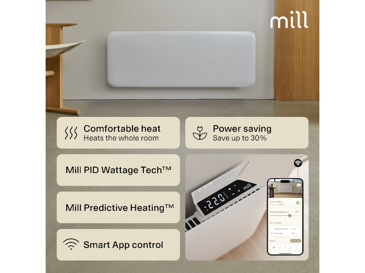 Mill Invisible Smart WiFi Gen 4 panelradiator 1300W (vit) Panelelement