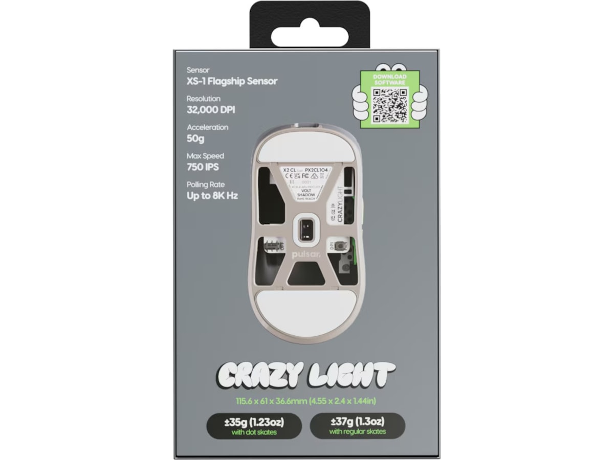 Pulsar X2 CrazyLight trådlös gamingmus (Volt Shadow) Gamingmus