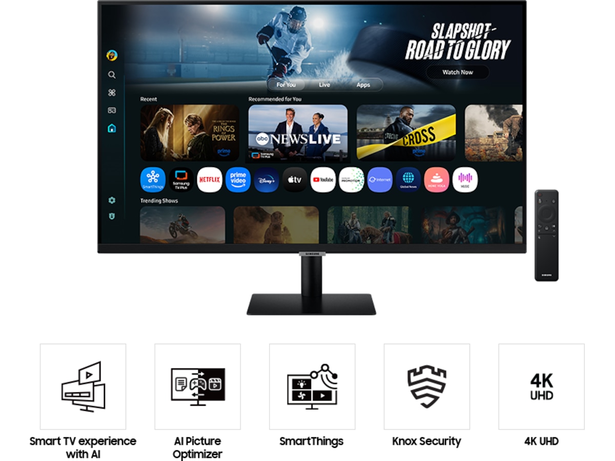Samsung 32" 4K smart skärm M7 32FM702 (svart) Datorskärm