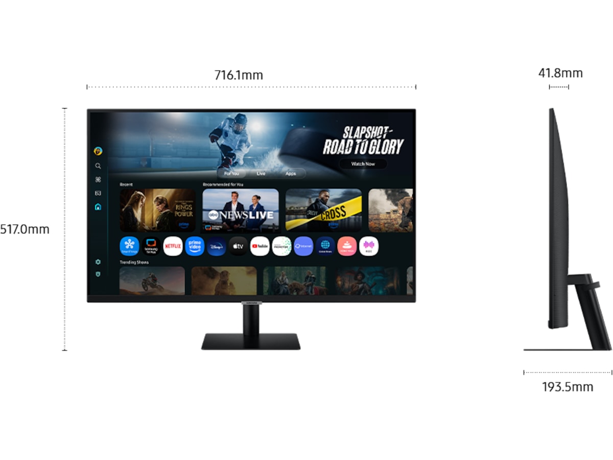 Samsung 32" 4K smart skärm M7 32FM702 (svart) Datorskärm