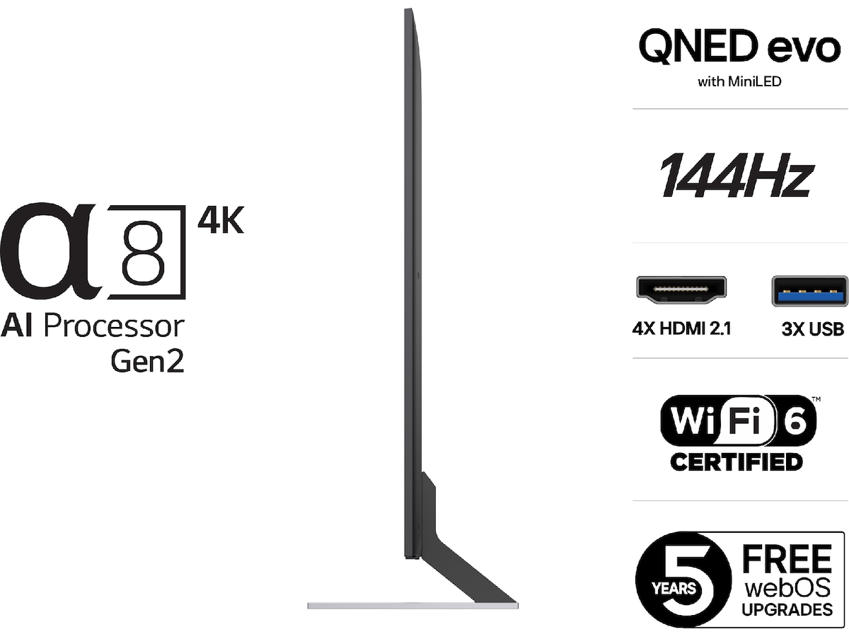 LG 86'' QNED85 evo AI MiniLED 4k Smart TV (2025) Över 80 tums TV