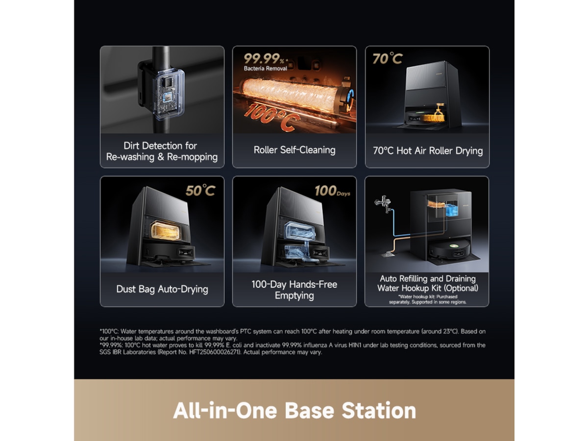 Dreame Aqua10 Ultra Roller Robotdammsugare (svart) Robotdammsugare