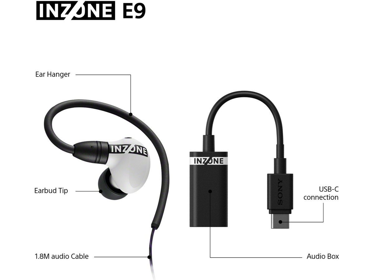 Sony INZONE E9 In-Ear Gaming Headphones, White In-ear hörlurar