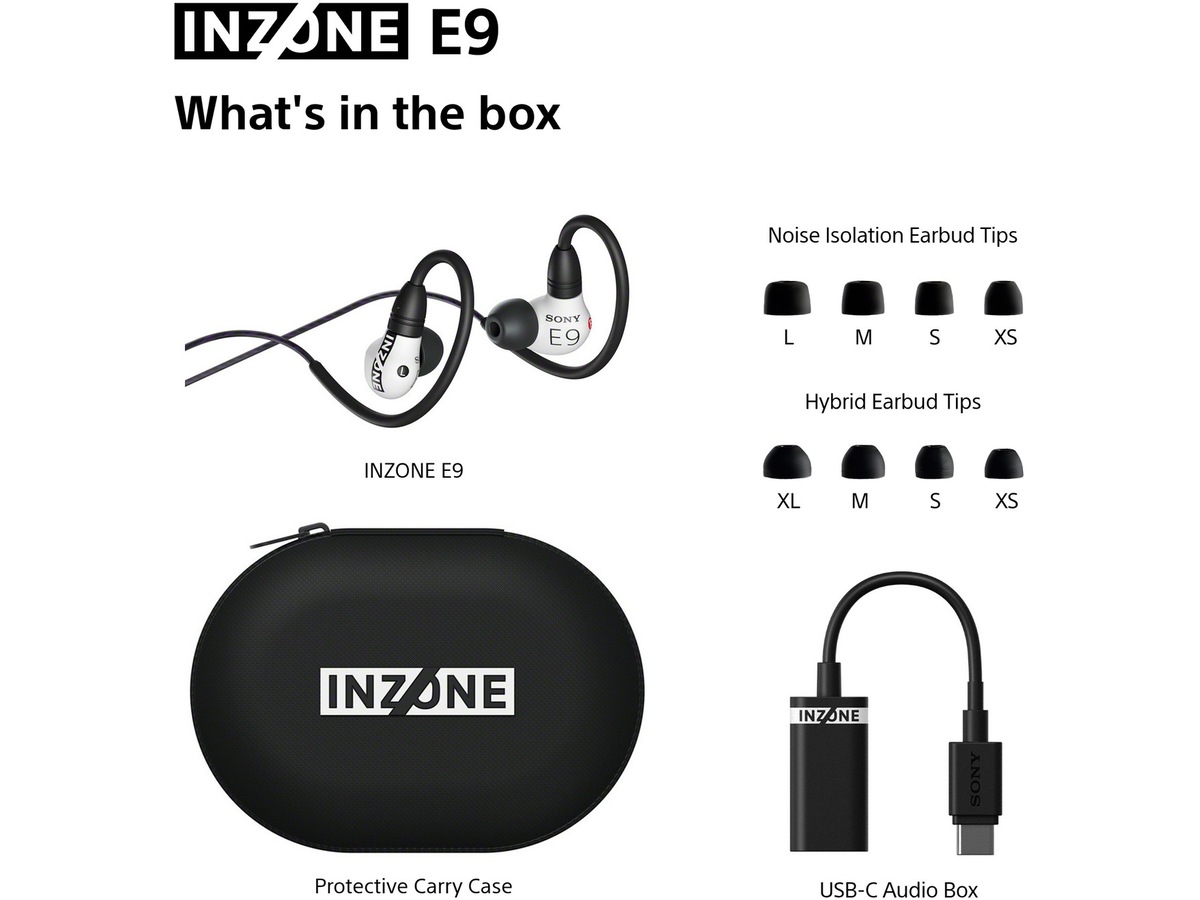 Sony INZONE E9 In-Ear Gaming Headphones, White In-ear hörlurar