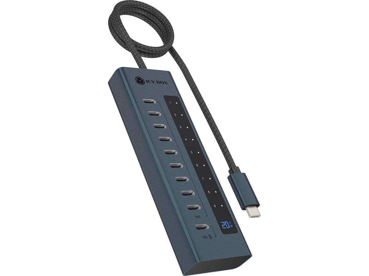 ICY BOX 10-portars USB Type-C® Gen 2 Hub Dockningsstation och USB-hub