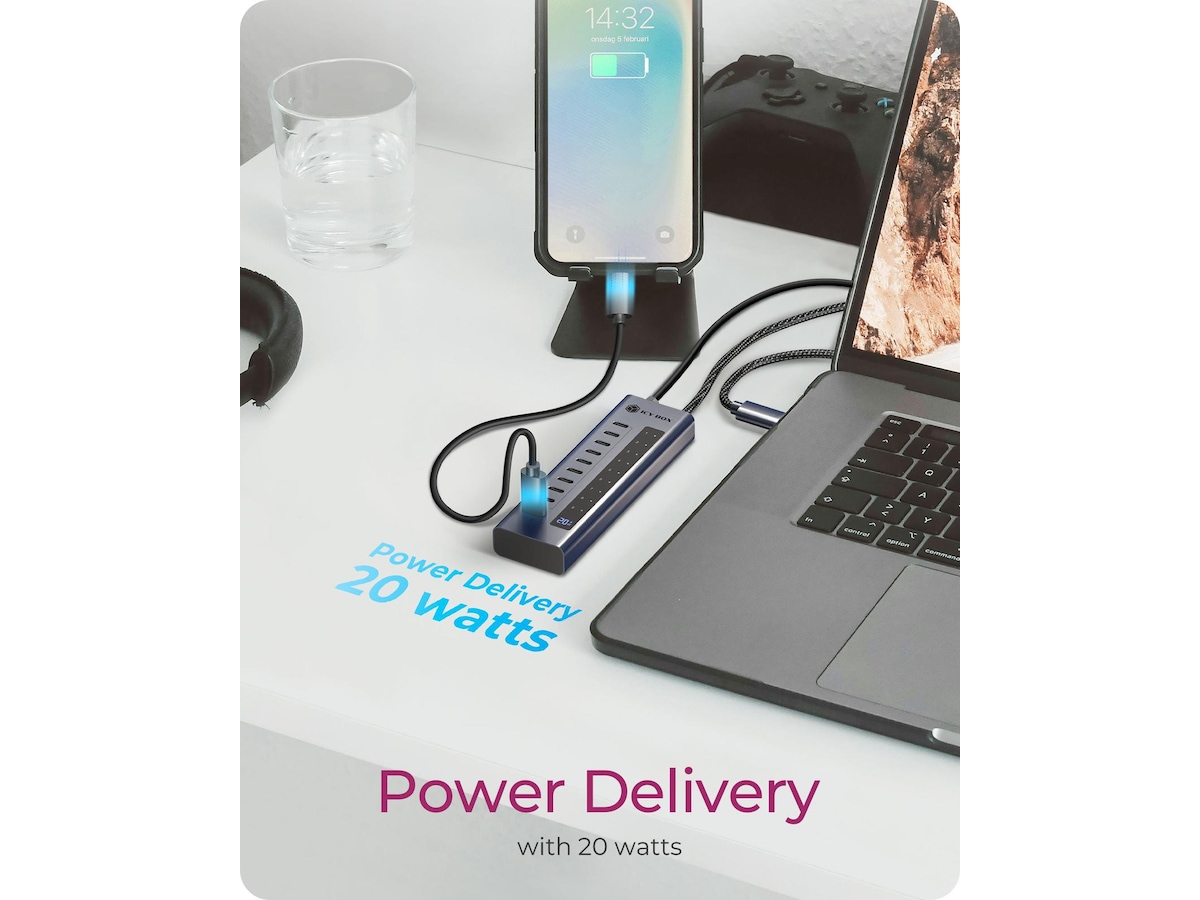 ICY BOX 10-portars USB Type-C® Gen 2 Hub Dockningsstation och USB-hub