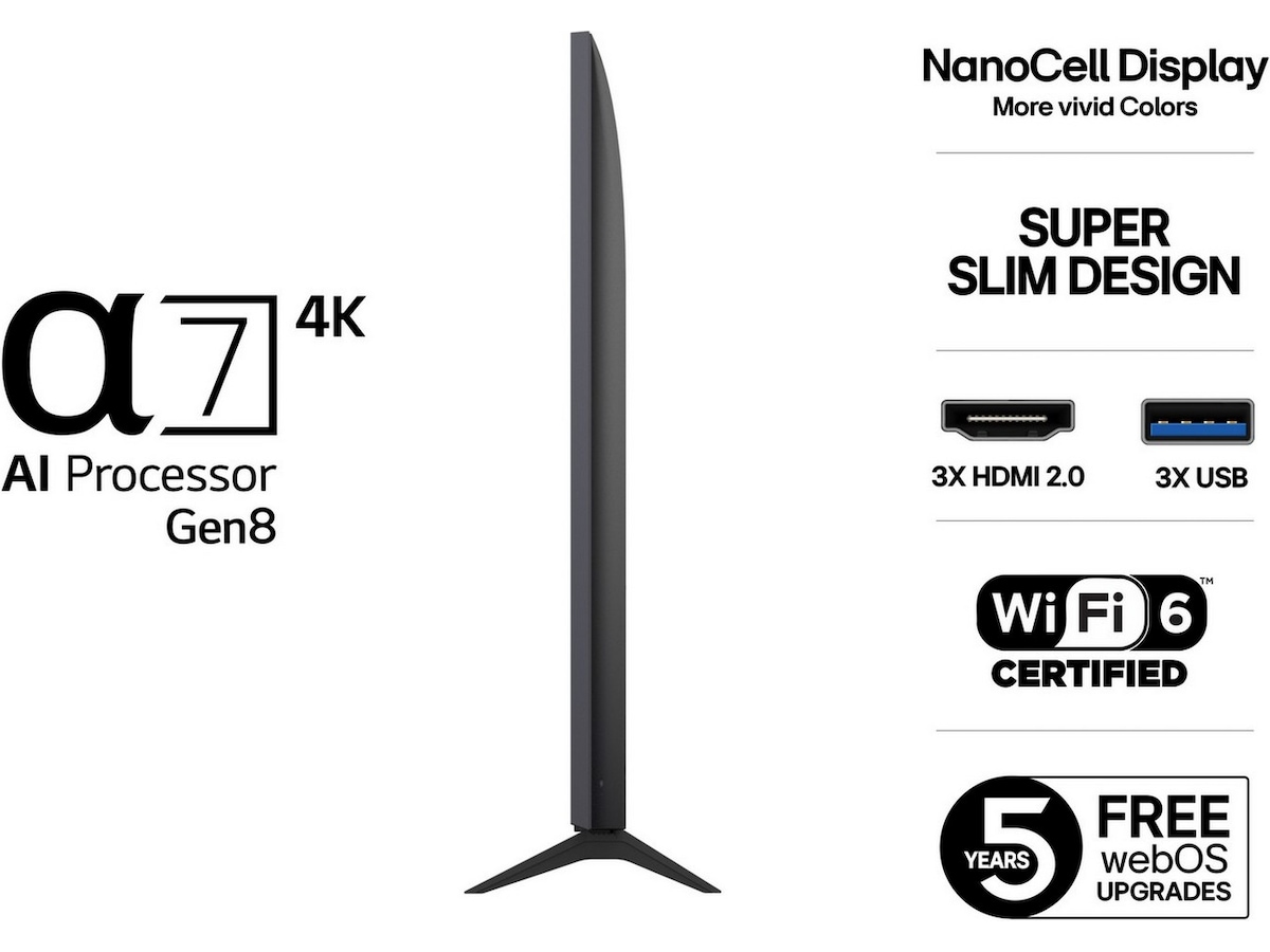 LG 65" NANO80 AI 4K NanoCell Smart TV (2025) 60 - 69 tums TV
