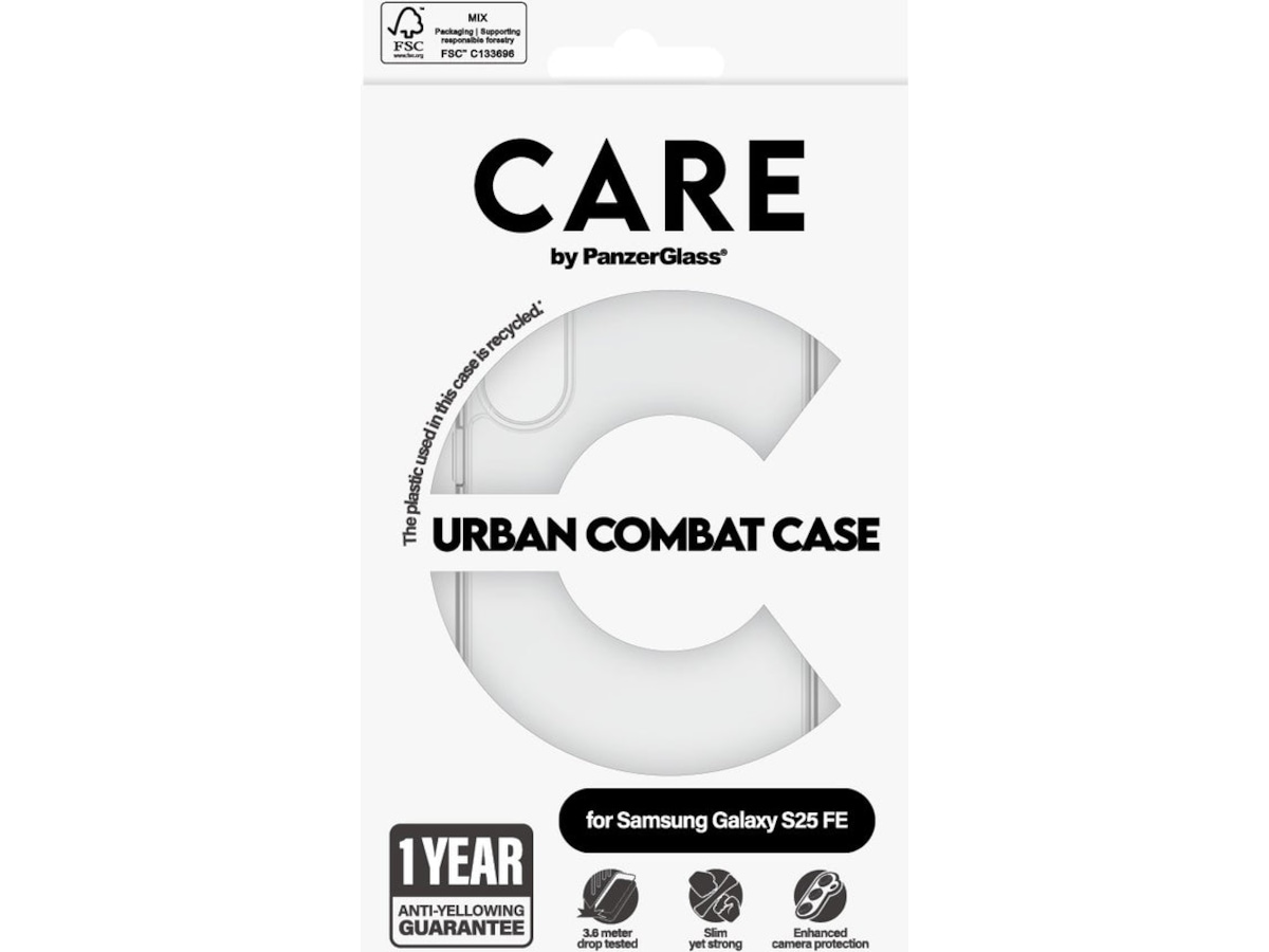 PanzerGlass CARE Galaxy S25 FE Urban Combat fodral (transparent) Skydd