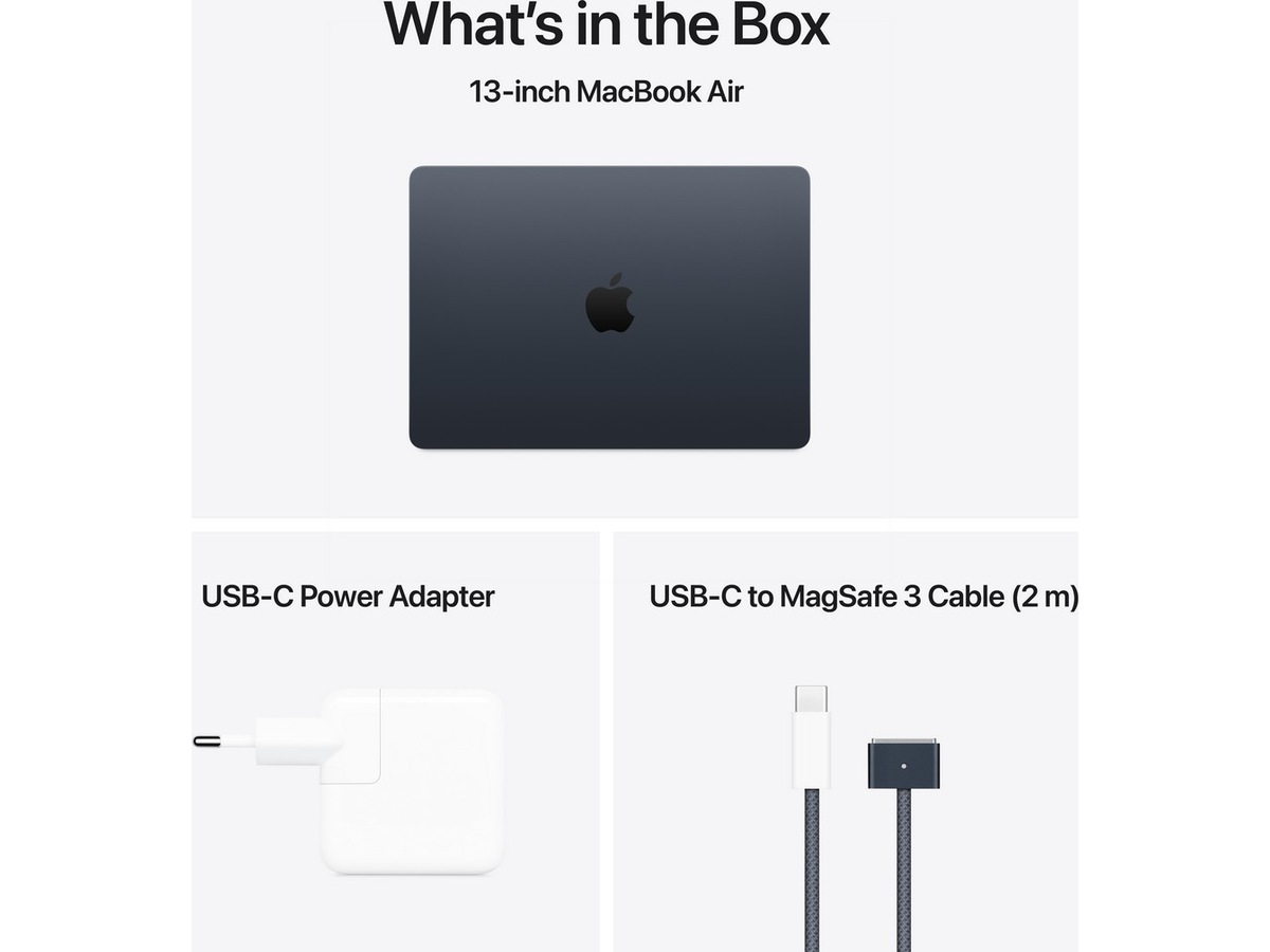MacBook Air 13" M4 (2025) 512GB (midnatt) -B-Grade Demo bärbara datorer