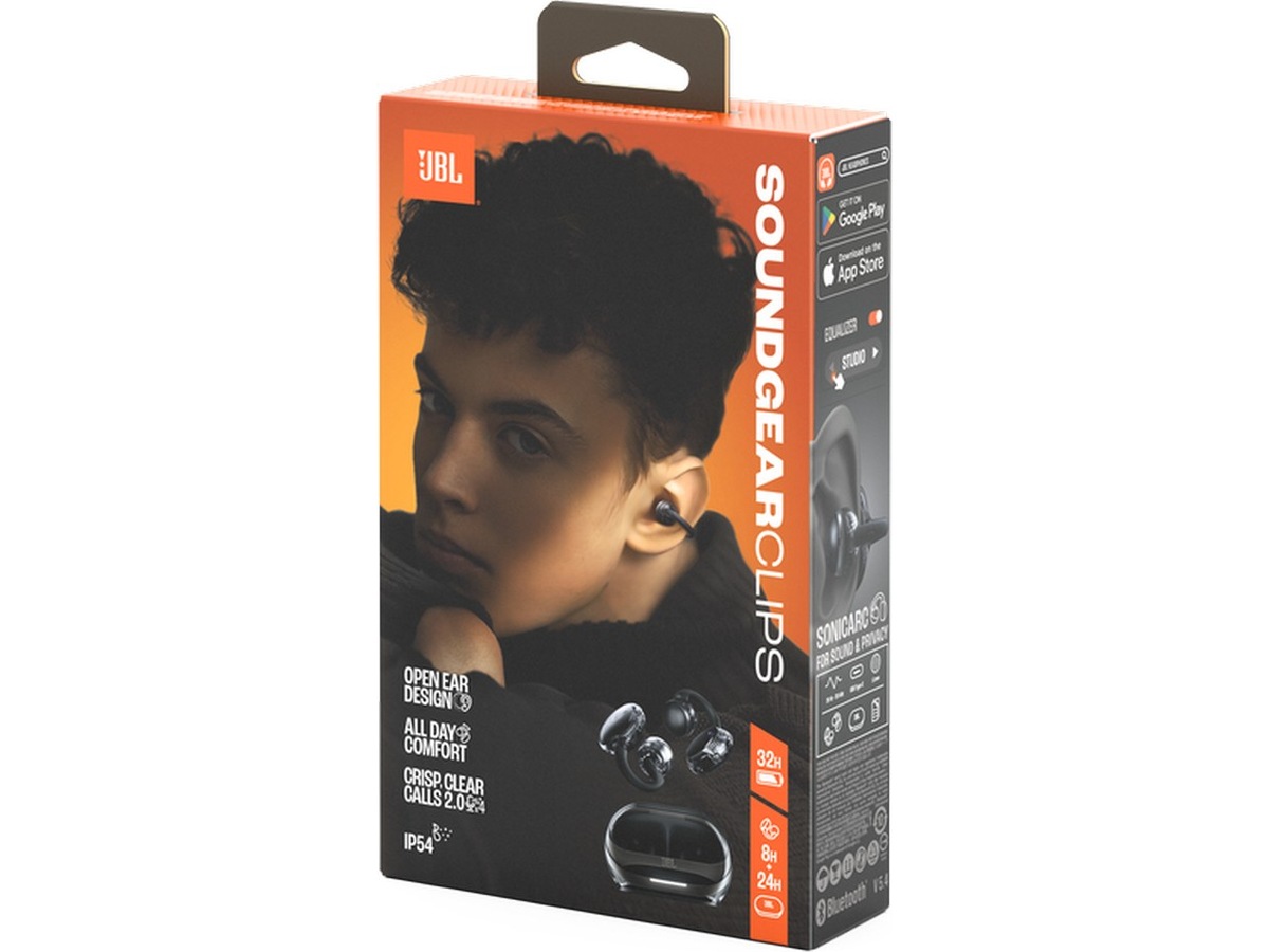 JBL Sensegear Clips trådlösa öppna öronsnäckor, half In-Ear (svart) In-ear hörlurar