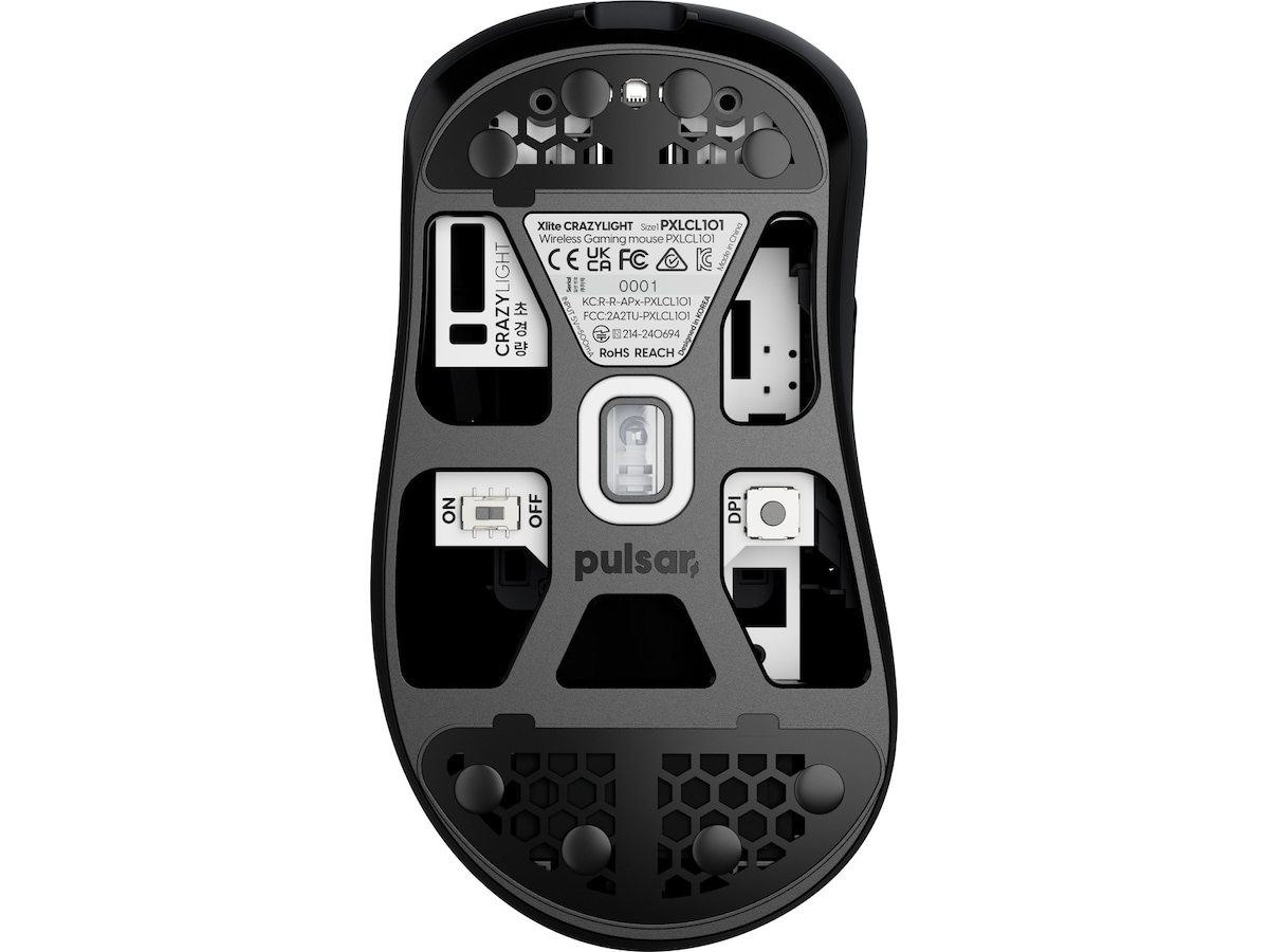 Pulsar Xlite CRAZYLIGHT Mini trådlös gamingmus (jet svart) Gamingmöss