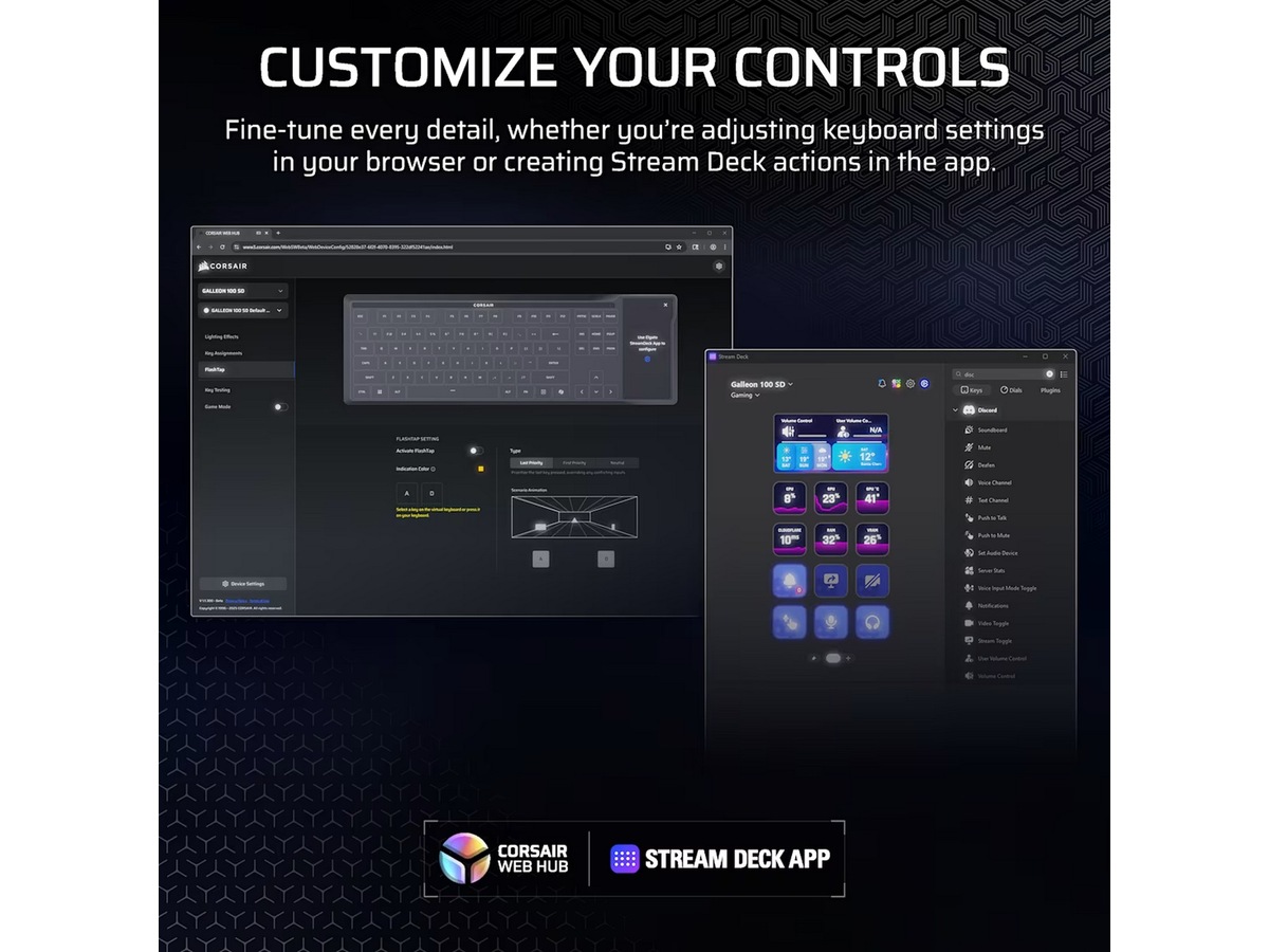 Corsair Galleon 100 SD RGB Stream Deck-integrerat Gwamingtangentbord Gamingtangentbord