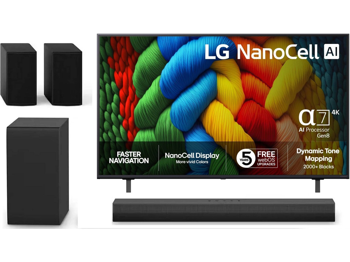 LG 50" NANO80 AI 4K NanoCell Smart TV (2025) + soundbar 60 - 69 tums TV