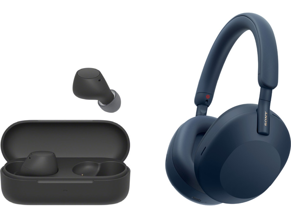 Sony WH-1000XM5 trådlösa hörlurar, Over-Ear (blå) + WF-510 Buds Hörlurar