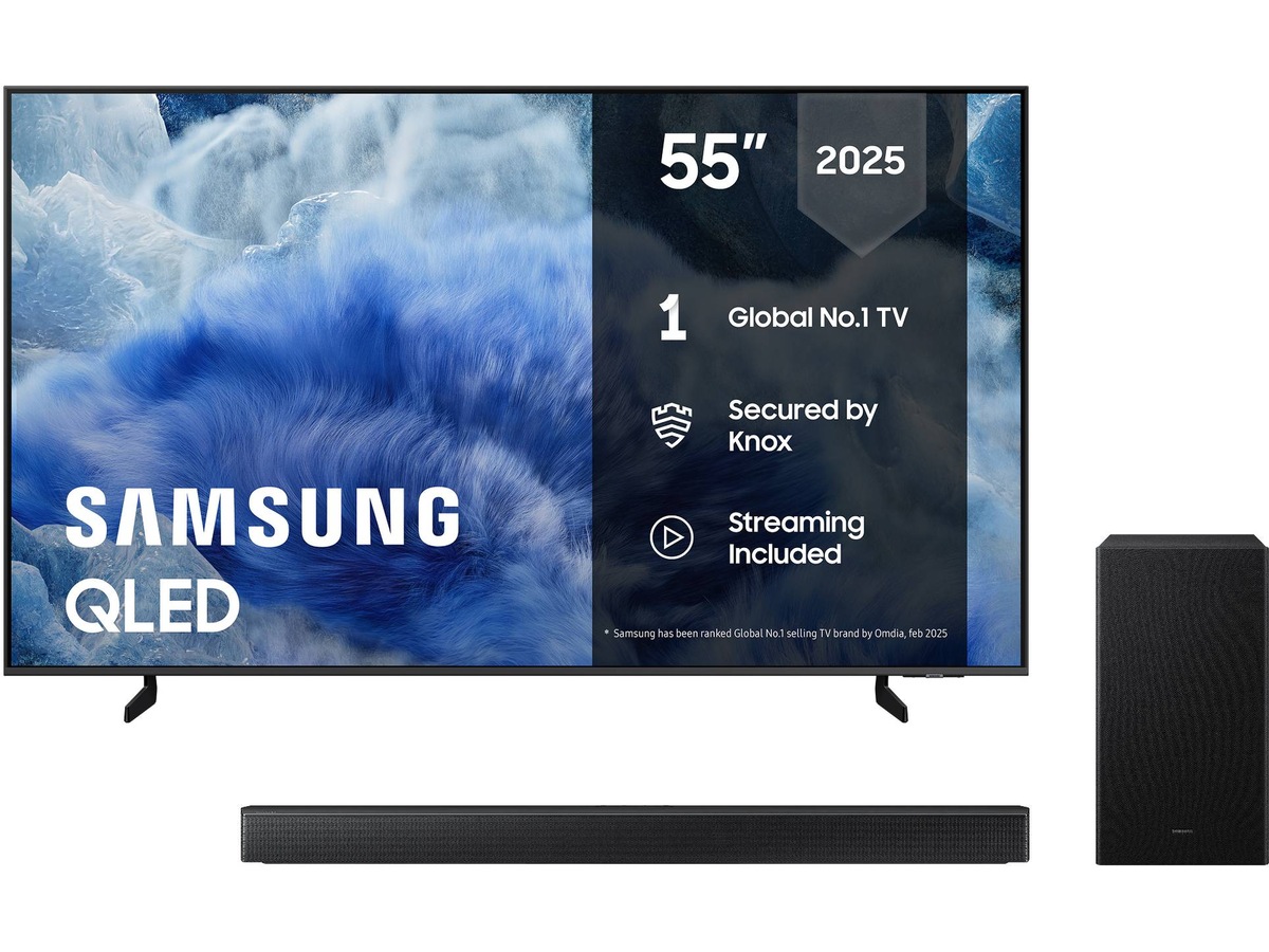 Samsung 55" Q8FA QLED 4K Smart TV (2025) + soundbar 50 - 59 tums TV