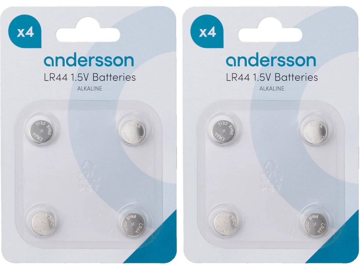 Andersson LR44 knappcellsbatterier 2x4-pack Batterier för allmänt bruk