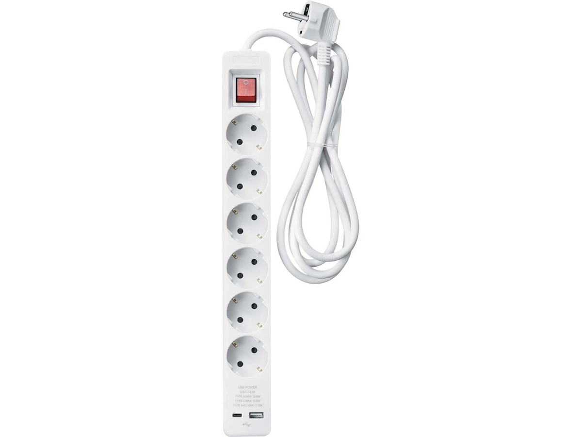 Andersson PWS-C2000 6-vägs grenuttag 3m 2-pack Förlängningskabel & förgrening