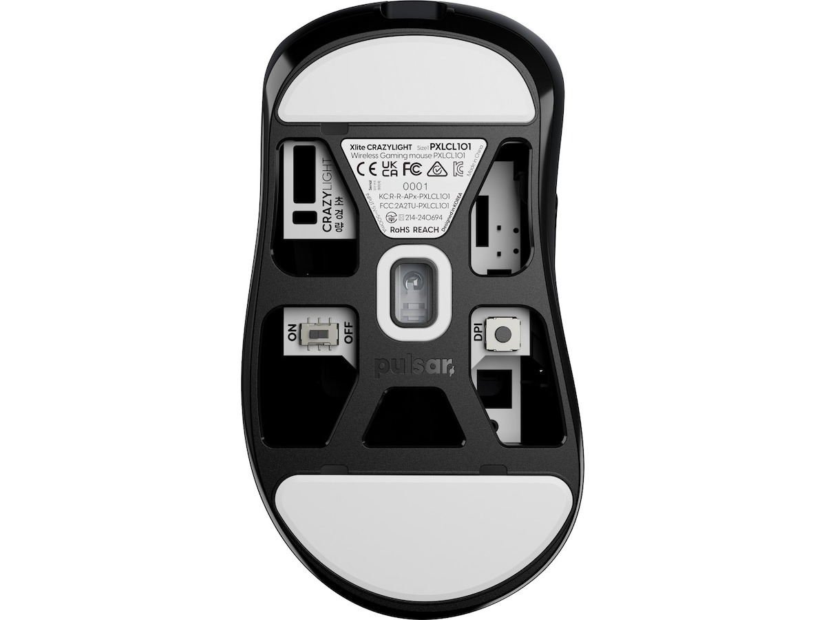 Pulsar Xlite CRAZYLIGHT Medium trådlös gamingmus (jet svart) -B-Grade Demo mus