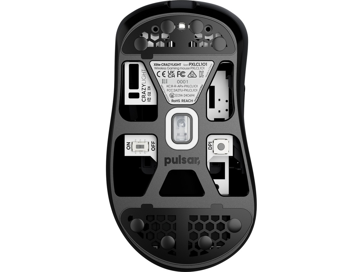 Pulsar Xlite CRAZYLIGHT Medium trådlös gamingmus (jet svart) -B-Grade Demo mus