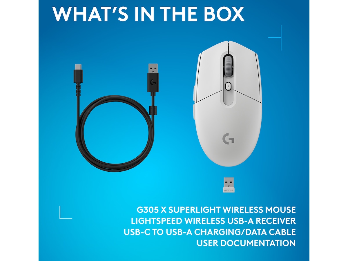 Logitech G305 X SUPERLIGHT trådlös gamingmus Gamingmus