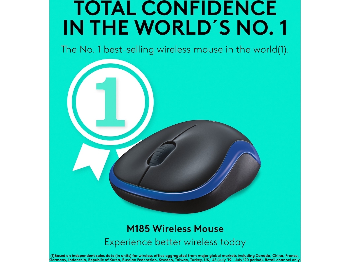 Logitech M185 Trådlös Mus Blå Mus
