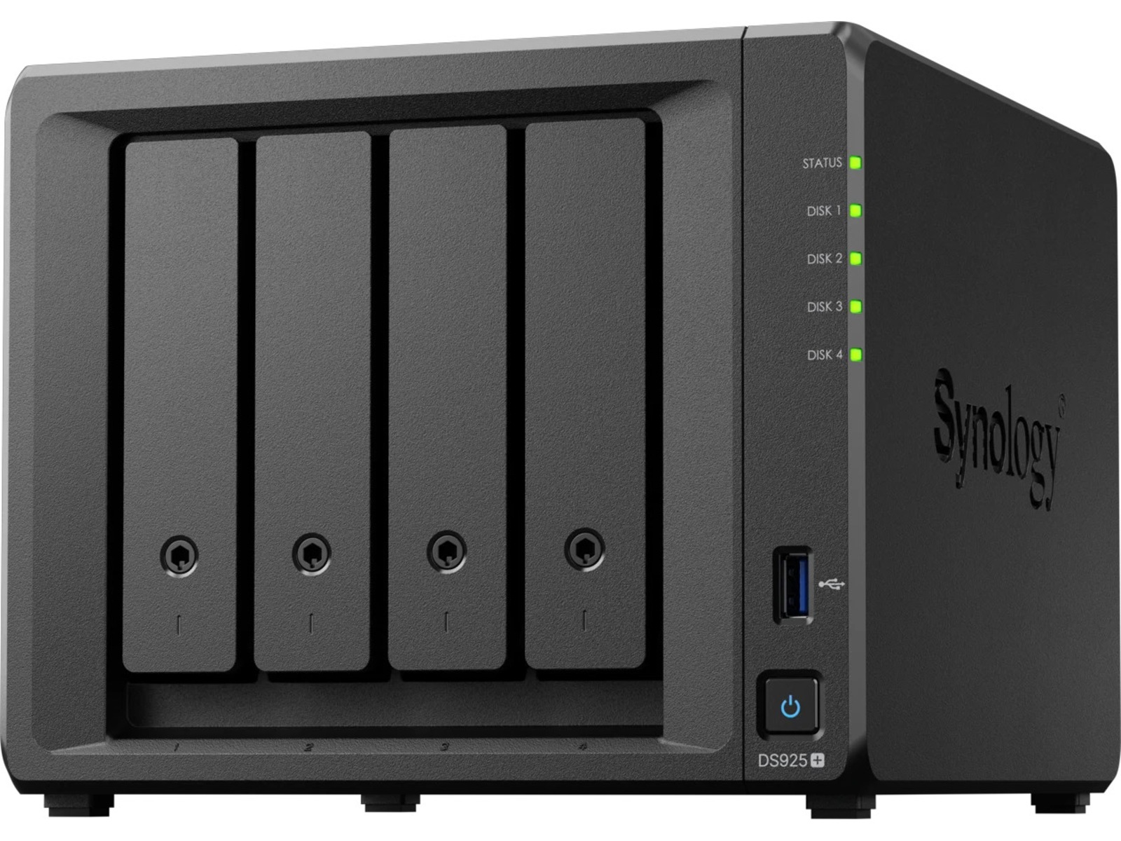Synology DS925+ skrivbordsmodell, 4 fack, fyrkärnig, 4GB DDR4 RAM Nätverkslagring (NAS)