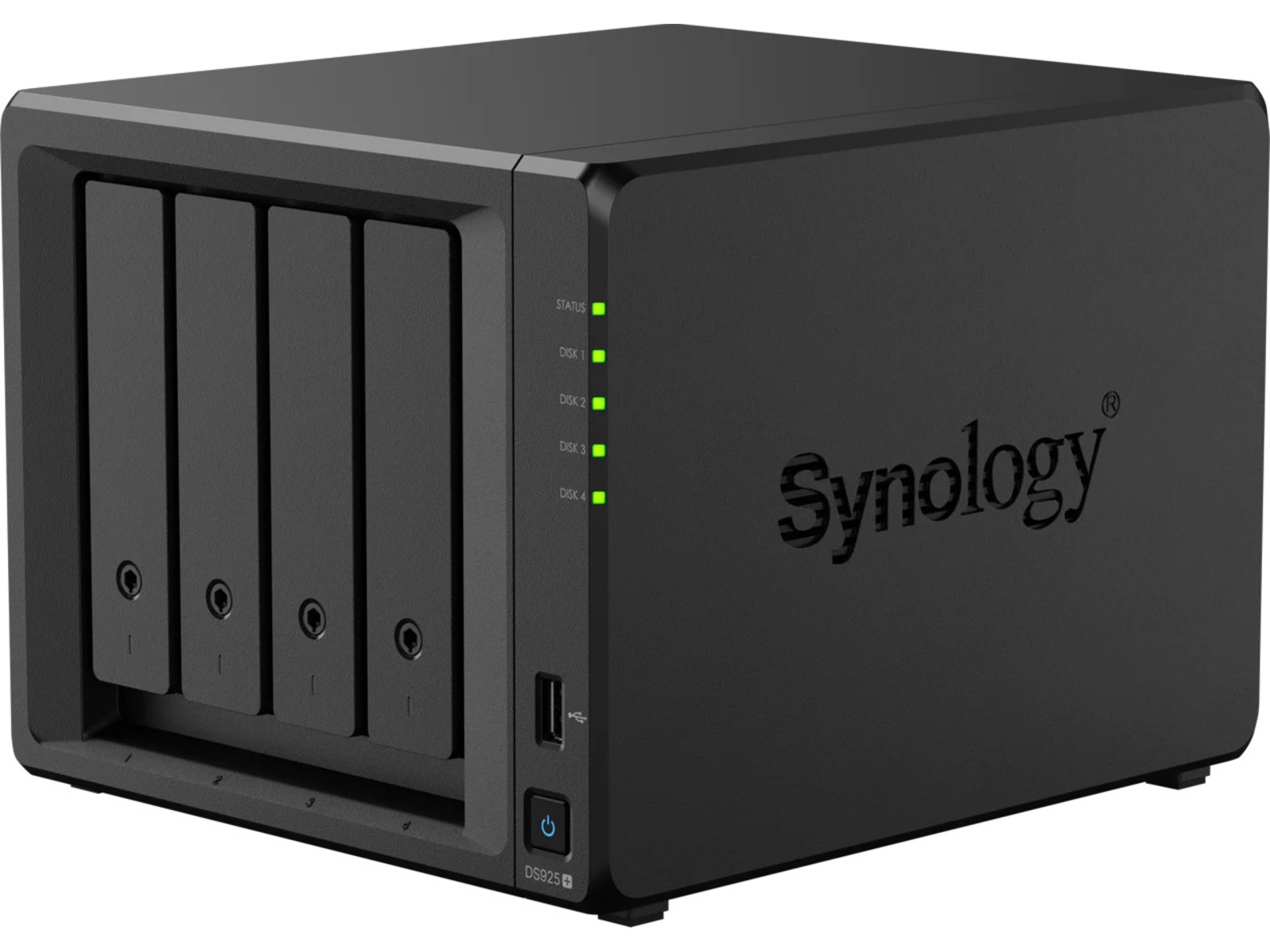 Synology DS925+ skrivbordsmodell, 4 fack, fyrkärnig, 4GB DDR4 RAM Nätverkslagring (NAS)