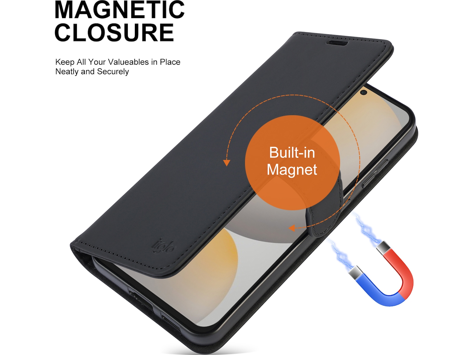 iiglo Galaxy S25 FE Plånboksfodral (svart) Skydd