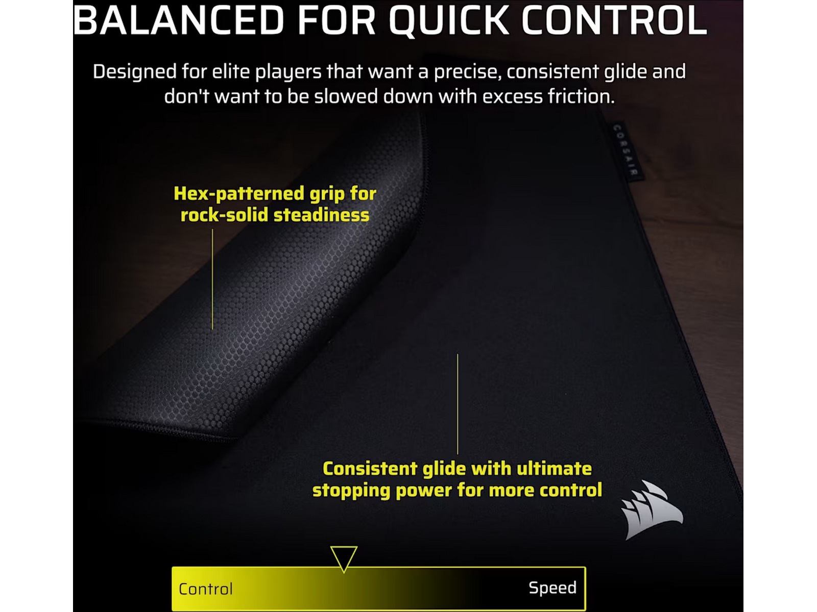 CORSAIR MM PRO Medium Control Gaming Mouse Pad (svart) Gamingmusmatta