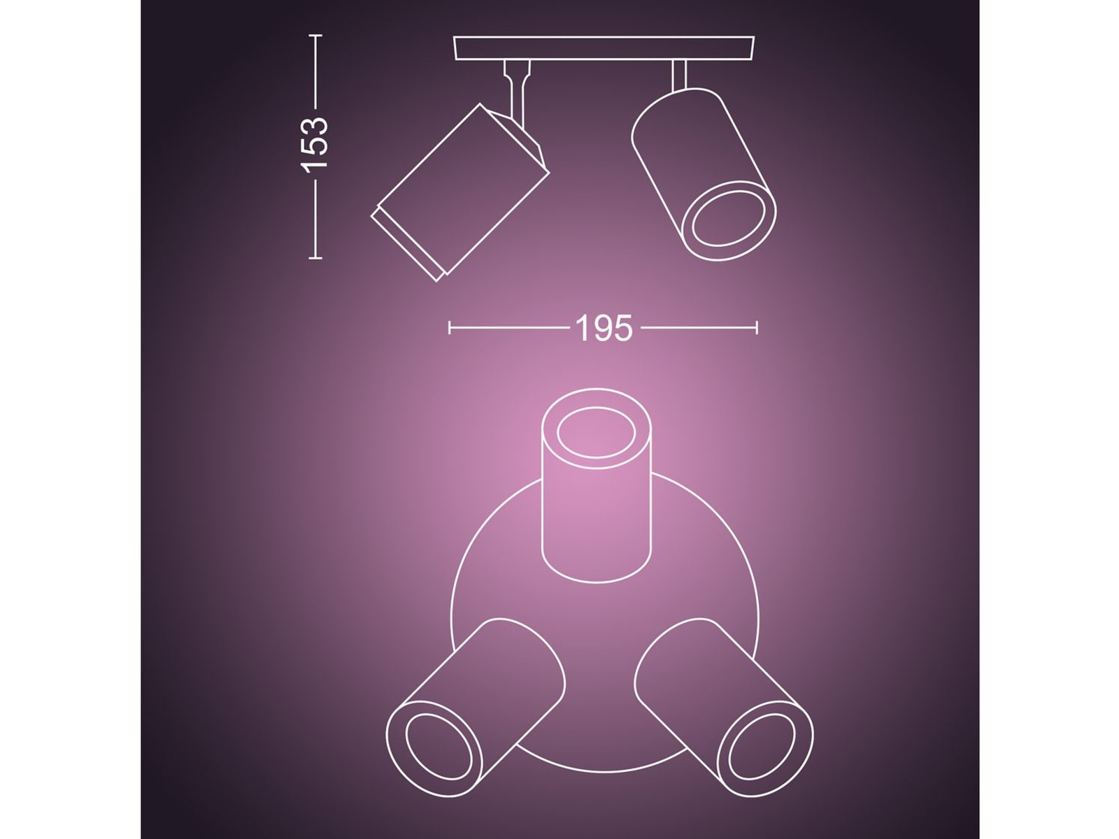 Philips Hue Fugato med 3 spotlights (vit) Taklampa