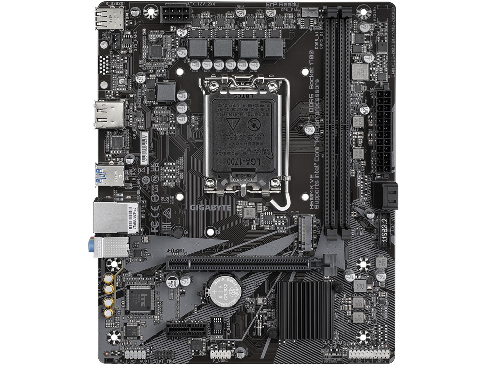Gigabyte H610M K V2 Moderkort Intel Socket
