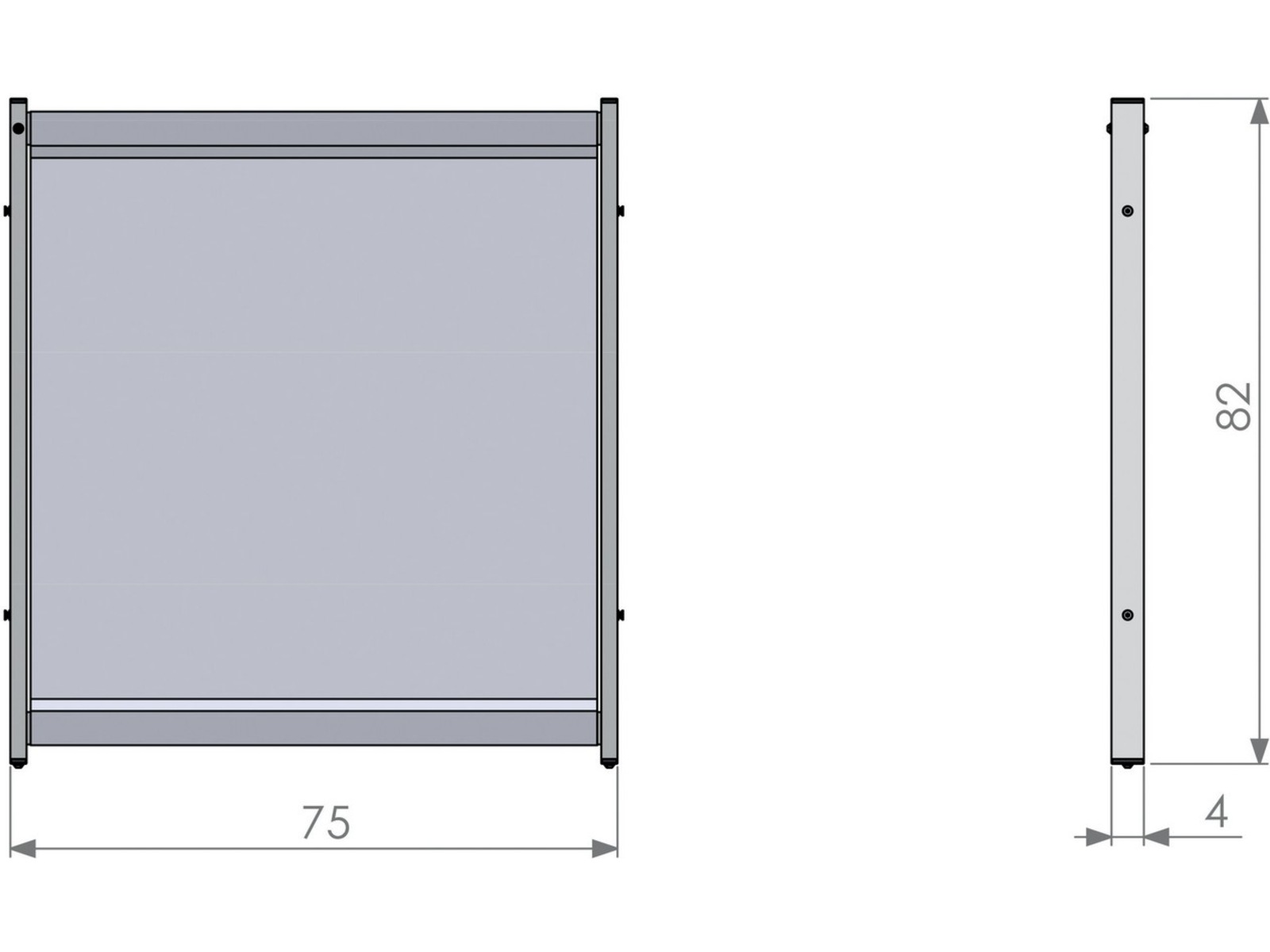 Nobo bordskärm modul Premium Plus - 75x82cm Tillbehör till arbetsstationer & kontorsbås