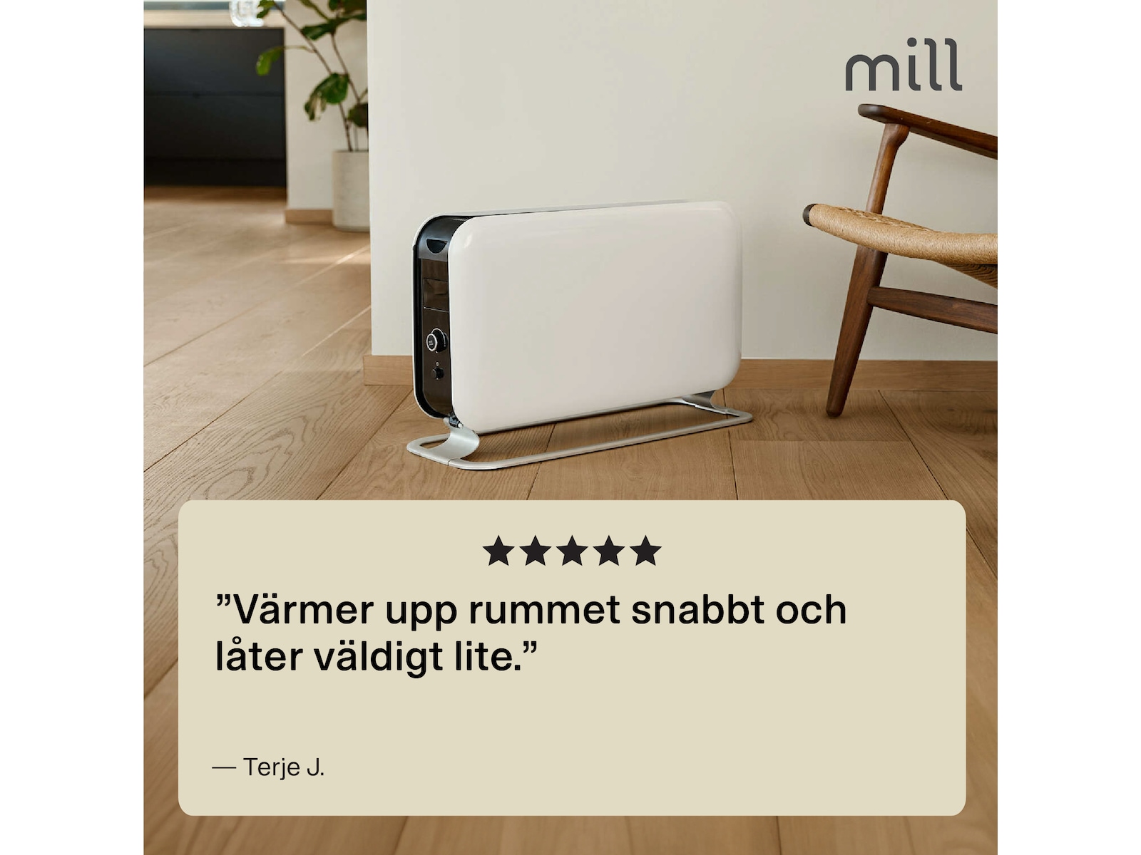 Mill Instant Max golvvärmare 2200W LED (vit) Fristående element