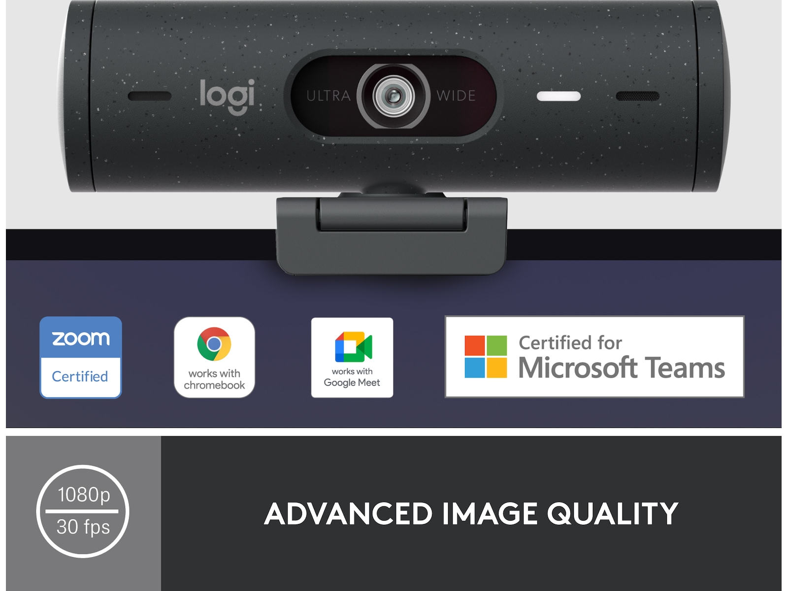 Logitech Brio 500 webbkamera (graphite) Webbkamera