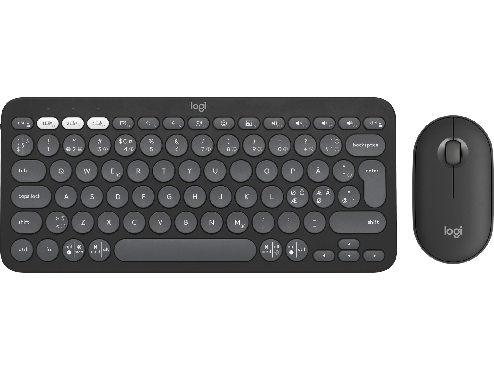 Pebble 2 Combo (svart) Mus & tangentbord -combo-paket