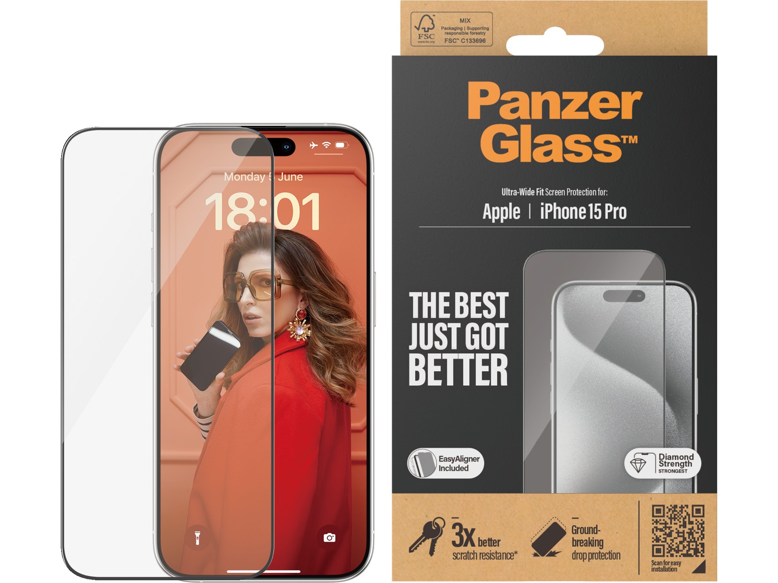 Panzerglass iPhone 15 Pro Skärmskydd Skärmskydd