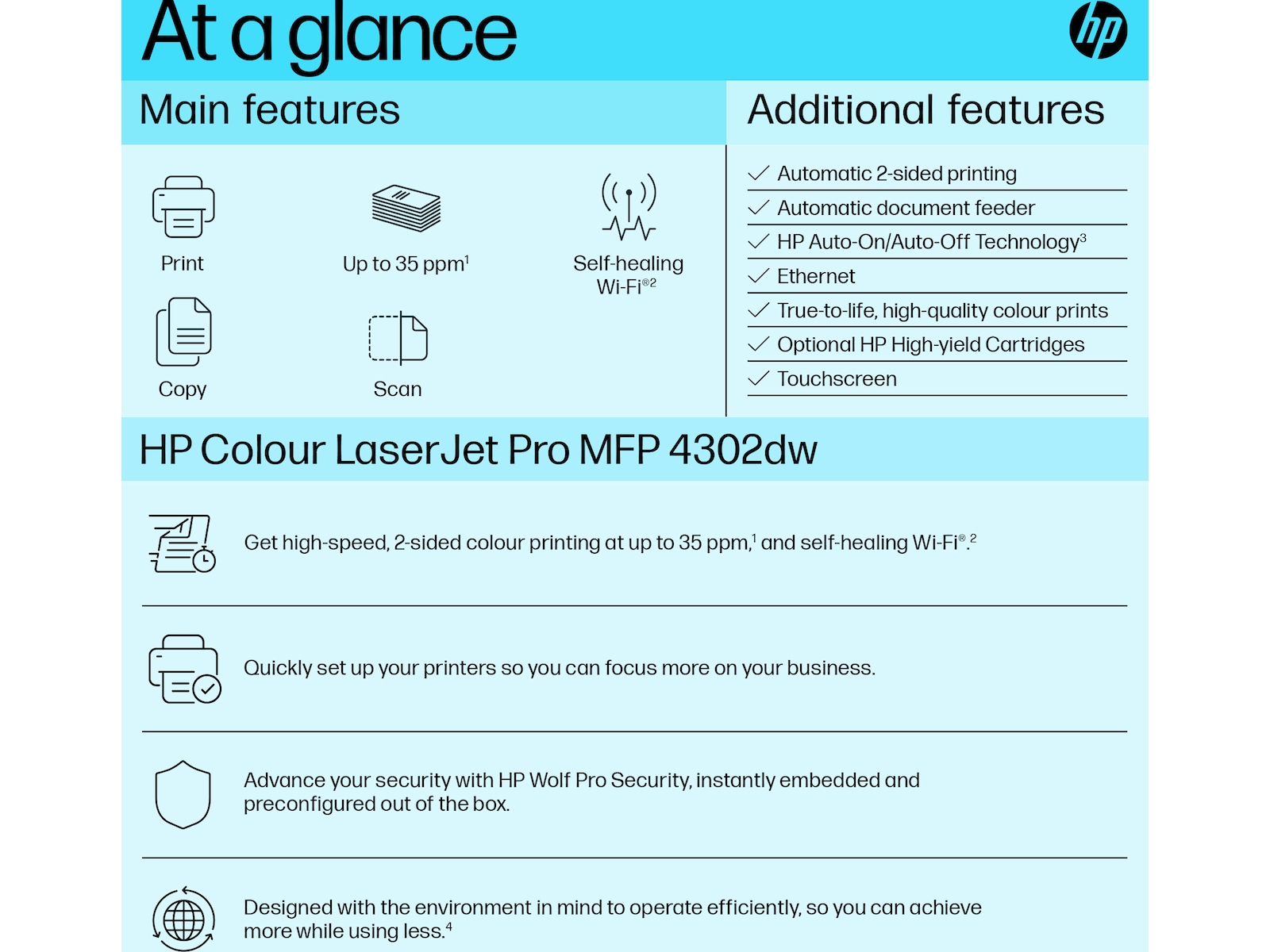 HP skrivare Color LaserJet Pro MFP 4302dw Skrivare