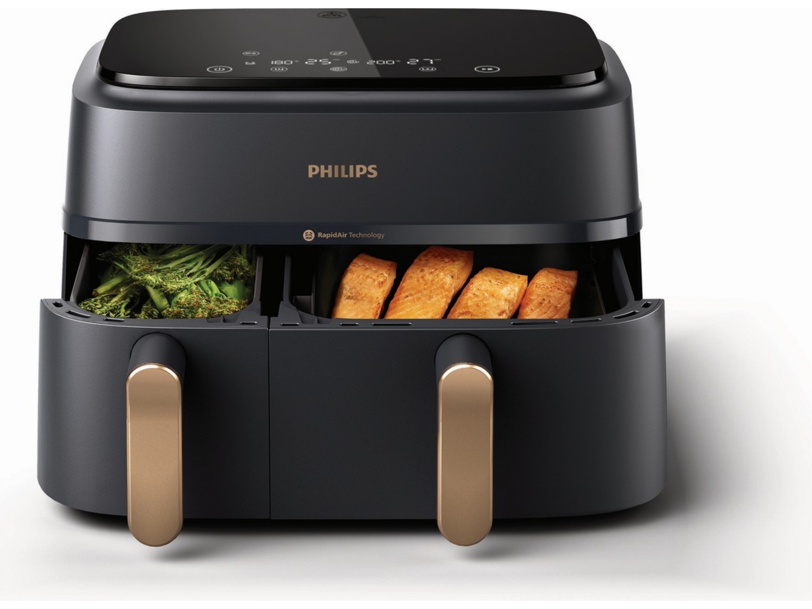 Philips Dual Basket Airfryer 9L NA352/00 (grå/koppar) Airfryer