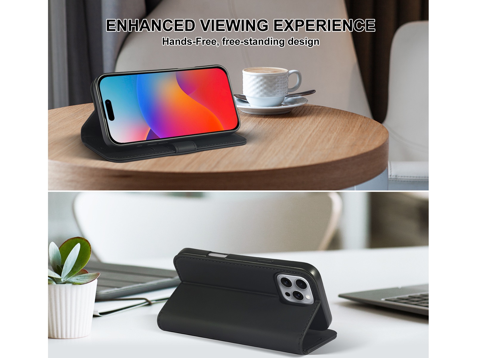 iiglo iPhone 16 Pro Max Plånboksfodral (svart) Skydd