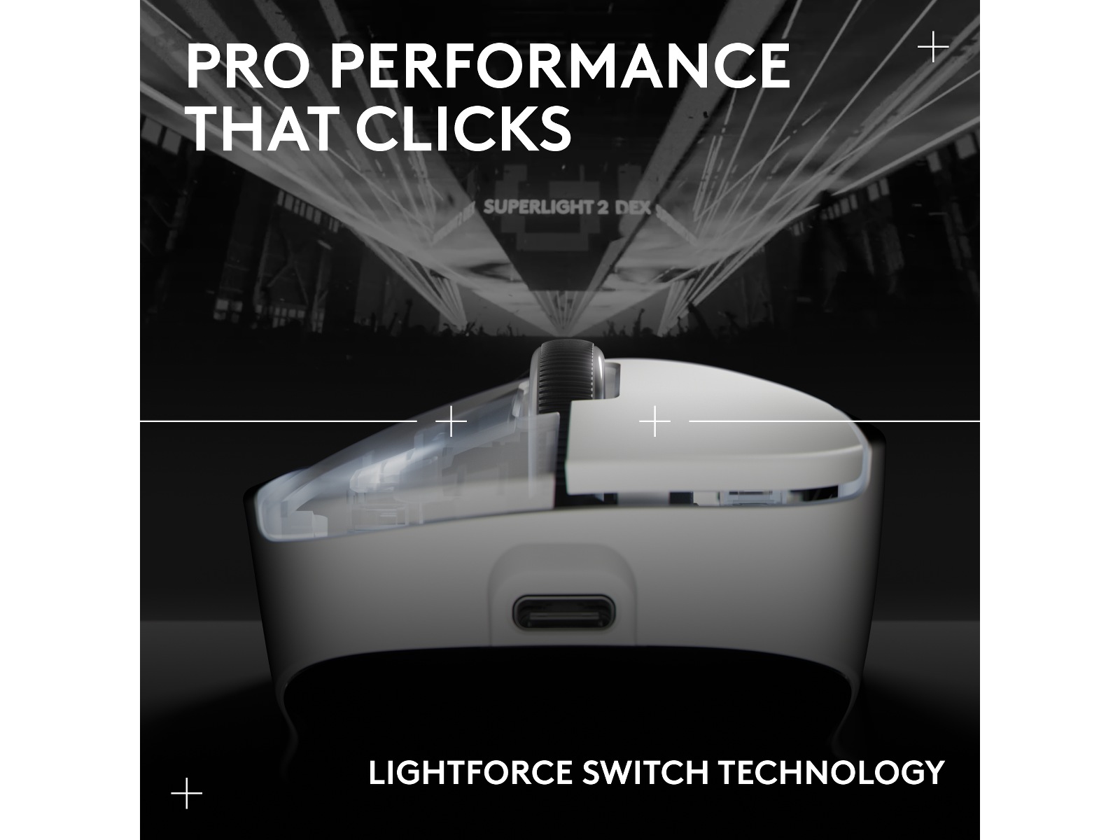 Logitech G Pro X Superlight 2 DEX trådlös gamingmus (vit) Gamingmus