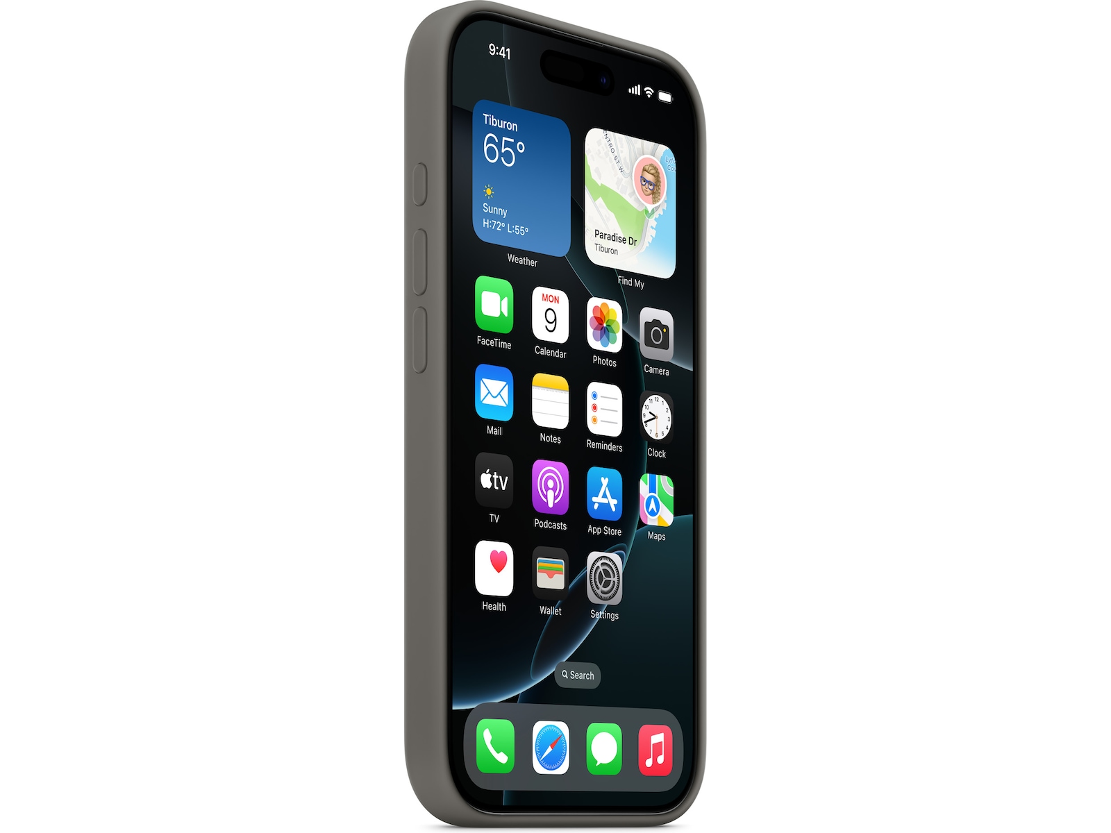 Apple iPhone 16 Pro Silikonskal (granitgrå) Skydd