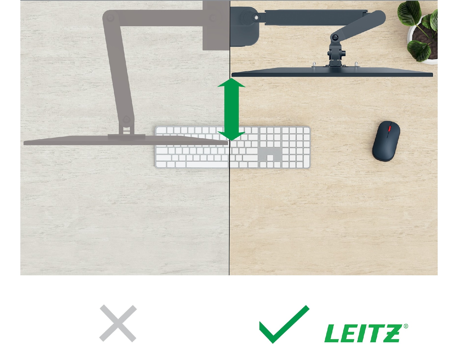 Leitz Ergo Monitorarm Enkel, platsbesparande, 17"-32" skärm Bord- & väggfäste