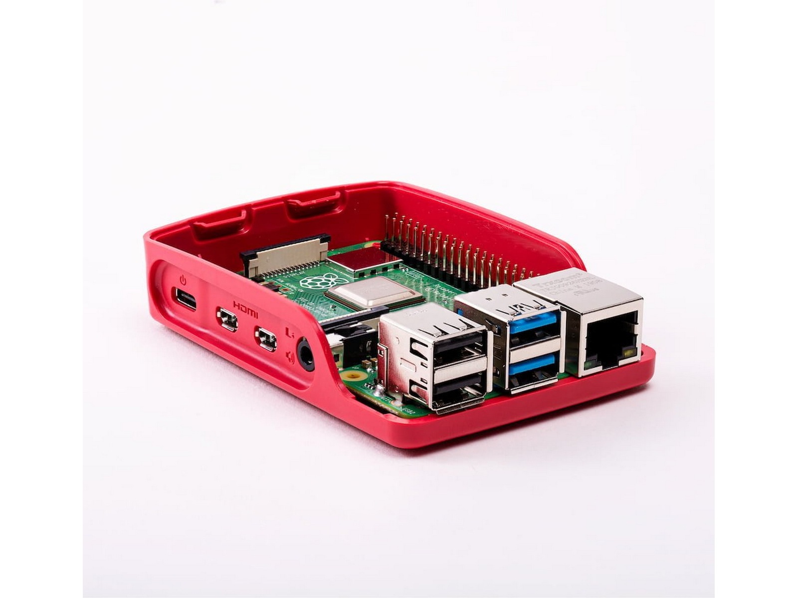 Raspberry Pi 4 B officiellt skal (röd/vit) Tillbehör