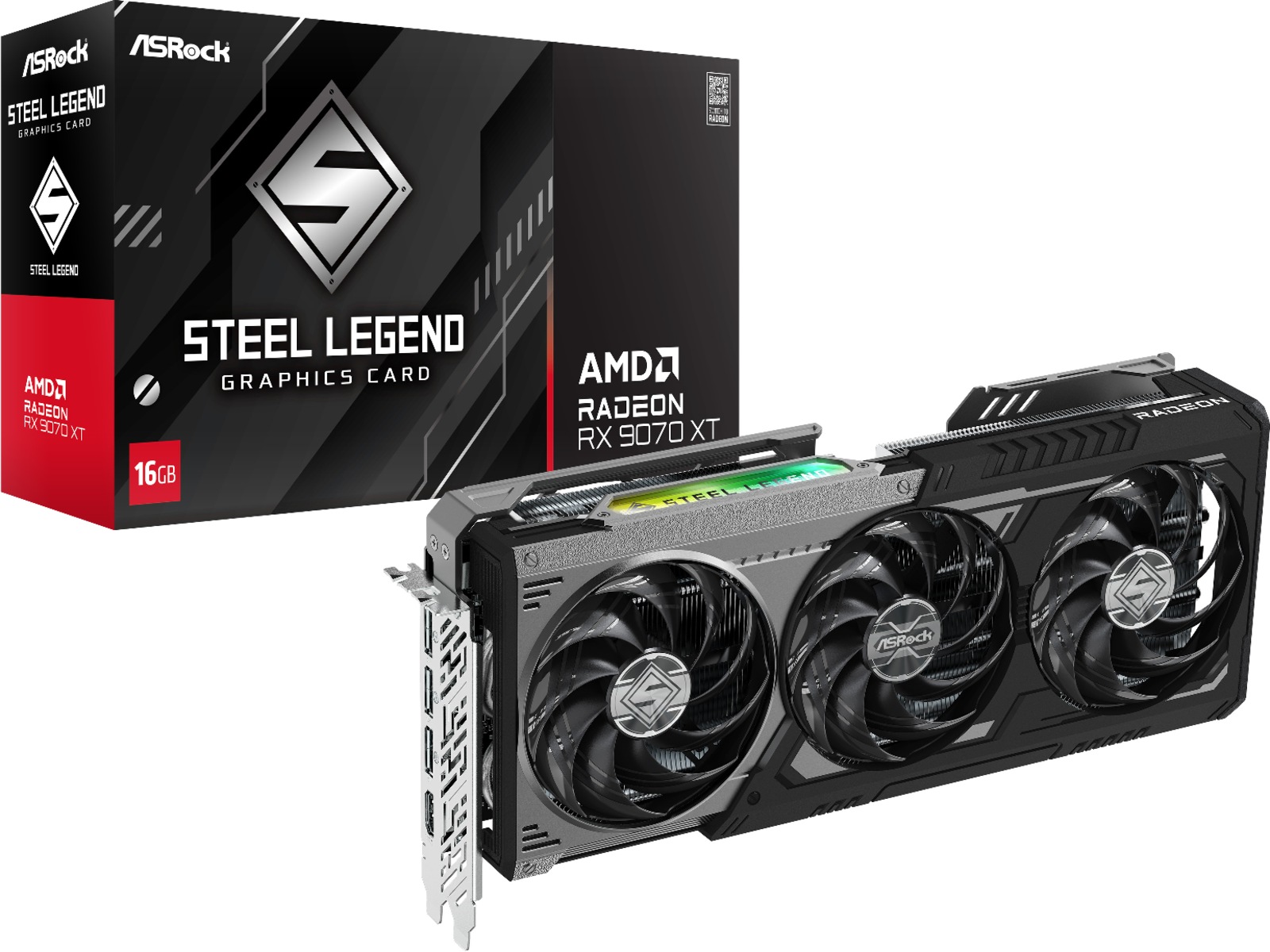 ASRock AMD Radeon RX 9070 XT Steel Legend Dark Grafikkort
